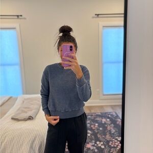 Marine Layer Birdseye Textured Blue Ling Sleeve size Xs